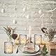 BETESSIN 12x Windlichter Tischdeko Hochzeit - Schön DASS du da bist - Lichthülle im Eukalyptus Design - Windlicht Tischdekoration für Geburtatsg, Hochzeit, Taufe, Babyparty, Konfirmation UVM.