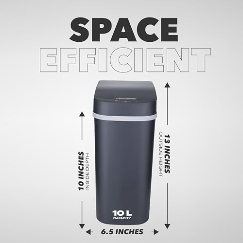 Bote de basura rectangular de 2 unidades con sensor táctil negro miniatura 3