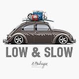 Beetle Low & Slow (Brown) Bumper Sticker Window Vinyl Decal 5'