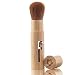 Kabuki Makeup Brush - All Natural Super Soft Goat Hair Bristles. Beautiful Compact Retractable Bamboo Case Best for Purse & Travel with 2 Settings for Blush & Bronzer or Foundation & Mineral Make Up