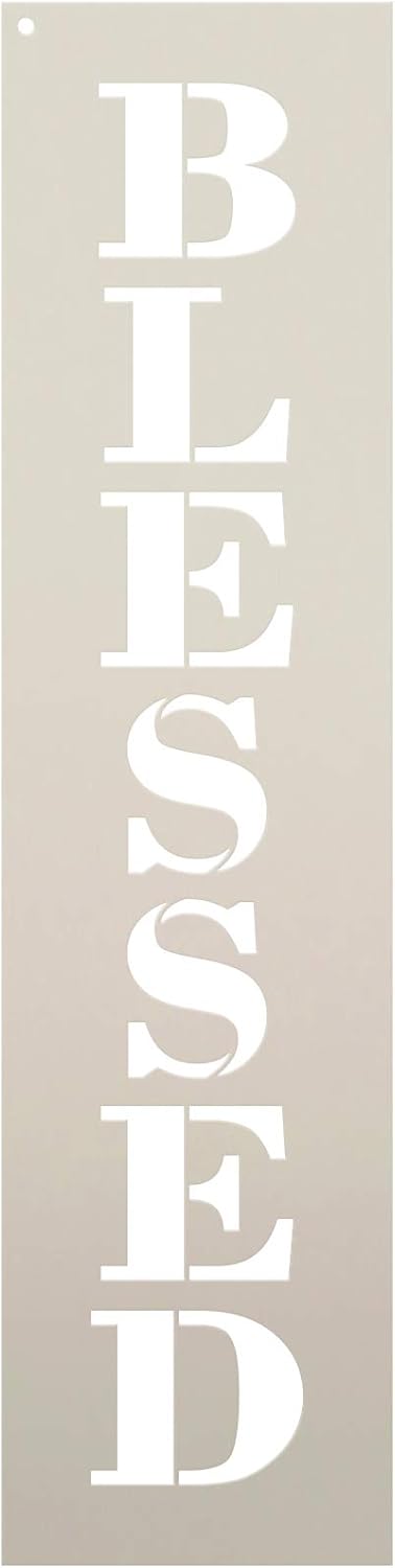 Blessed - Farmhouse Serif - Vertical - Word Stencil - STCL1960 - by StudioR12 (6 x 24)