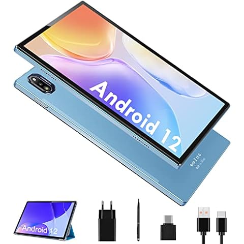 Tableta BRILLAR Android 12, 10 pulgadas, WiFi, 6+128 GB, 8+13MP Cámara, 6000mAh Batería Cover