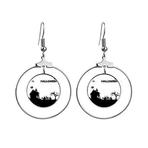 Boucles d'oreilles pendantes fantôme Halloween en céramique et métal pour fête