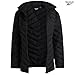 Reebok Womens Jacket - Lightweight Softshell Quilted Jackets for Women Zip Up Hooded Winter Coat Outerwear with Pockets, Size X-Large, Jet Black