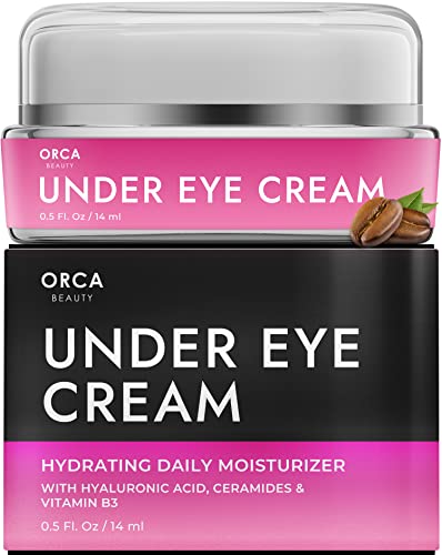 Under Eye Cream for Dark Circles And Puffiness, Caffeine Eye Cream for Wrinkles - Eye Cream Anti Aging for Puffiness and Bags Under Eyes, Eye Wrinkle Cream to Prevent Fine Lines & Crows Feet (0.5oz)