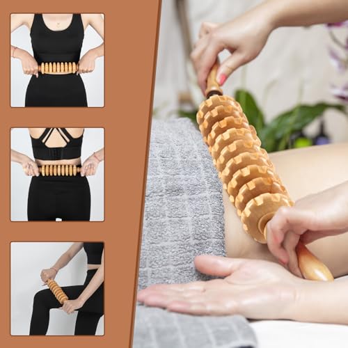 Wood Therapy Massage Tools, 4 in 1 Lymphatic Drainage Massager Body Sculpting Tools, Professional Maderoterapia Kit Cellulite Massager for Body Contouring,Relief Muscle - Image 4