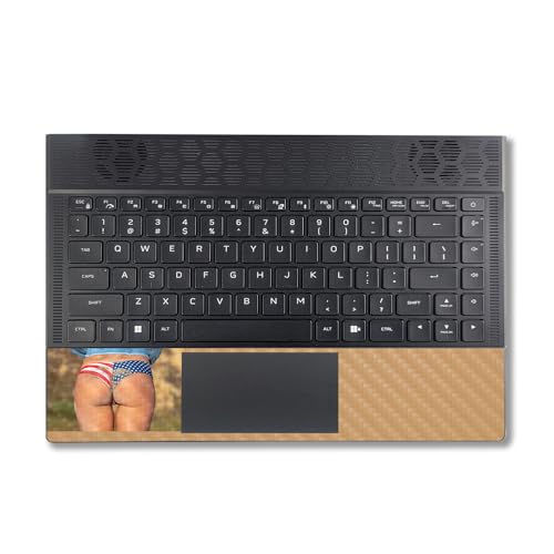 Image of MightySkins Carbon Fiber Skin Compatible with Alienware X14 R2 (2023) Full Wrap Kit - Sandy Cheeks | Protective, Durable Textured Carbon Fiber Finish | Easy to Apply & Change Styles | Made in The USA