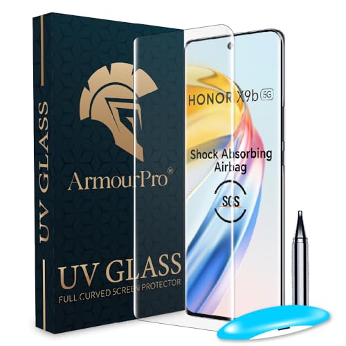 Image of ArmourPro Military Grade UV Tempered Glass Screen Protector Compatible For Honor X9b 5G (6.78 Inch) With Easy Installation Kit| Edge To Edge Coverage |Crystal Clear