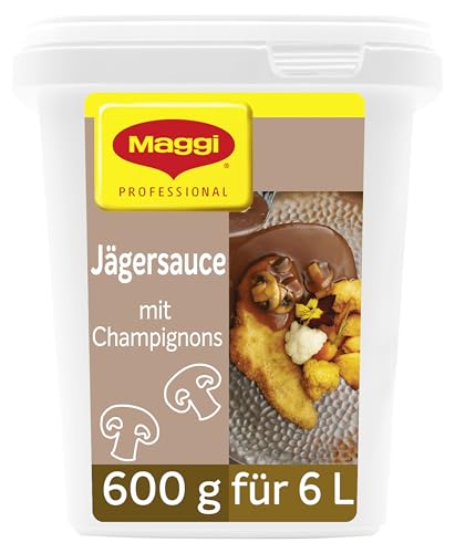 MAGGI Professional Jäger-Sauce mit Champignons, vegan, Ergiebigkeit 6L, 1er Pack (1 x 600g GastroBox)
