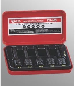 Genius Tools Model TM-405 Triple Square Head Driver Set, 1/2-Inch Drive - 5 Piece