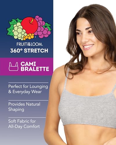Image of Fruit of the Loom Women's Spaghetti Strap Cotton Sports Bra - All-Day Comfort