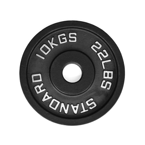 Image of Standard Olympic Weight Plates, with Handles & 51MM Diameter, Cast Iron Coated Professional We Exercise, Spare Gym Weight Plates for Strength Training, Dumbbell Plates(Set of 2, 10kg)