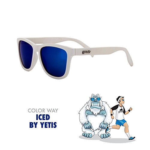Goodr Og Polarized Sunglasses Iced By Yetis/White/Blue Lens, One Size - Men's #TOP2