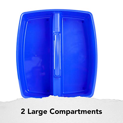 Image of Storex 2-Compartment Large Craft Caddy - Multipurpose Classroom Organizer with Handle, Assorted Colors, 6-Pack (00948A06C)