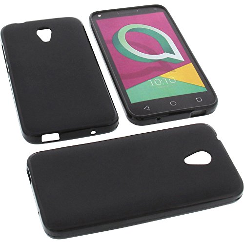 foto-kontor Funda Compatible con Alcatel U5 3G Protectora de Goma TPU para móvil Negra