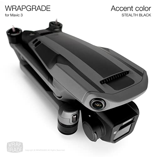 Image of WRAPGRADE Partial Skin Stickers for DJI Mavic 3 Pro Accent Color (Stealth Black)