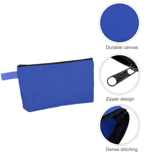 uxcell Canvas Makeup Bags, 30 Pcs Travel Cosmetic Bags Bulk, Multipurpose Plain Toiletry Zipper Pouches Blank DIY Craft Bags Pencil Bag for Women Teens, Dark Blue4