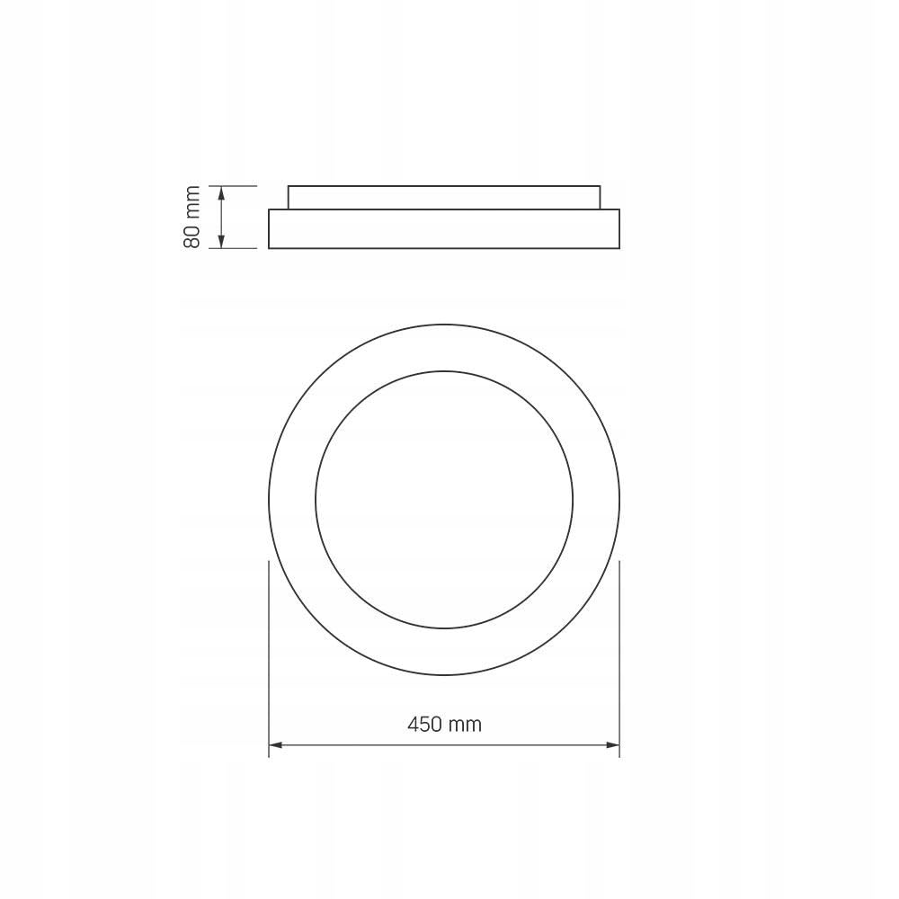 Plafon ściemniacz timer LED Videx 72W natynkowy czarny 45 cm 4700lm + pilot