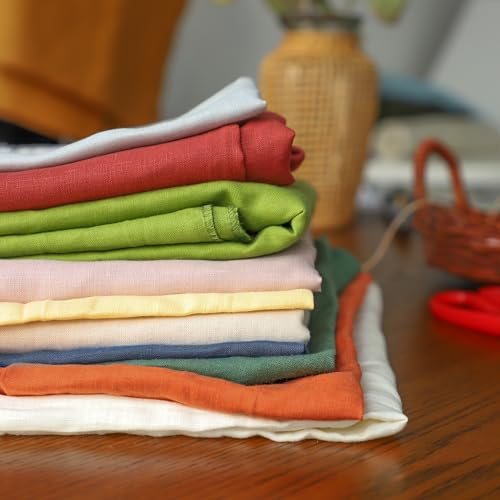 Tissu en lin 100 % naturel sans couture intermédiaire rose uni