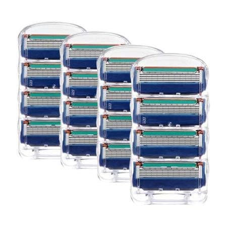 Amazon ジレット フュージョン用 替刃 互換品 4セット 16個 髭剃り Gillette Fusion プログライド パワー 替え刃 ブルー ノーブランド品 カミソリ替刃