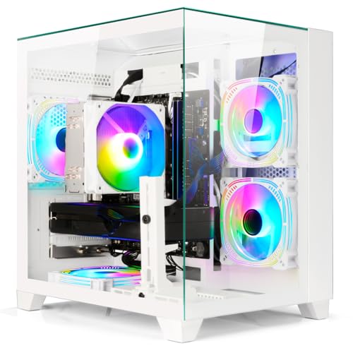 LXZ Gaming PC Desktop Ryzen 7 8700F | 32 GB DDR5 RAM | Ge Force RTX 5060 8 GB | Hochleistungs-Gaming- & Design-Computer, White Tower PC