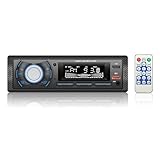 Kunfine Audio Systems Car Stereo - Single Din, Voice Control, Bluetooth, No CD DVD Player, FM Radio Receiver, Wireless Remote Control, MP3, 2 USB(2.1A Charger), Aux-in