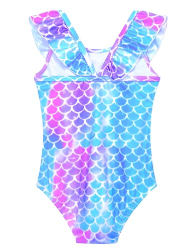 Image of Snowheart Girls Swimsuit One Piece Bathing Suit Kids Quick Dry Shoudler Ruffle Floral Swimwear for 3-12 Years Old