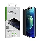 Belkin ScreenForce UltraGlass iPhone 12 Pro Max, Privacy Antimicrobial-Treated Screen Protector with Easy Align Tray for Bubble Free, Convenient Installation