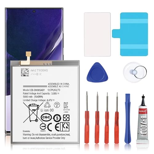 Soseieiu Galaxy Note 20 Ultra Battery,5000mAh EB-BN985ABY Replacement Battery for Samsung Galaxy Note 20 Ultra SM-N985 N986 N986U with Adhesive Tape Tool Repair Kit