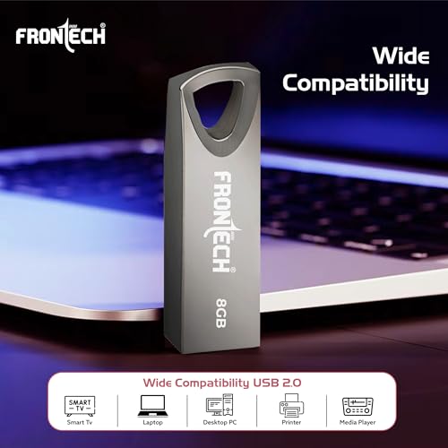 Image of Frontech 8 GB USB 2.0 Flash Drive | 480 Mbps | High Speed | Wide Compatibility | Slim & Portable |3 Years Limited Warranty (PND-0001)