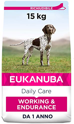 Eukanuba Daily Care Working & Endurance Alimento Secco per Cani Adulti da Lavoro e Molto Attivi, 15 kg