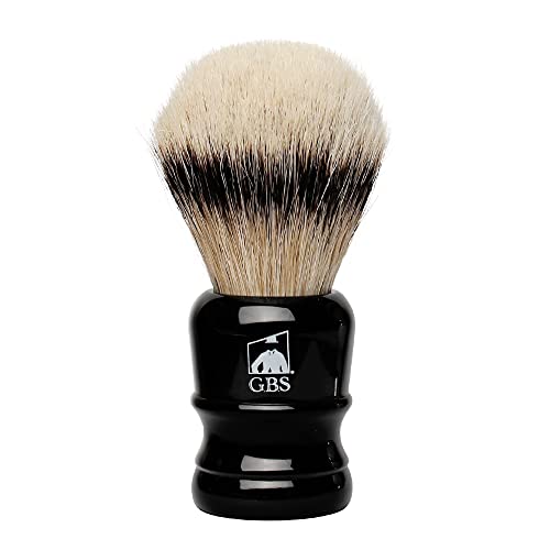 G.B.S Silvertip Badger Bristle Shaving Brush, Resin Black Handle ...