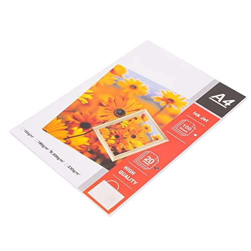Papel Fotográfico Mate Resistente, Papel de Impresora Fotográfica de Alta Luminosidad, 20 Piezas, Brillante, Resistente Al Agua, Secado Rápido, Impresión de Fotografías en el