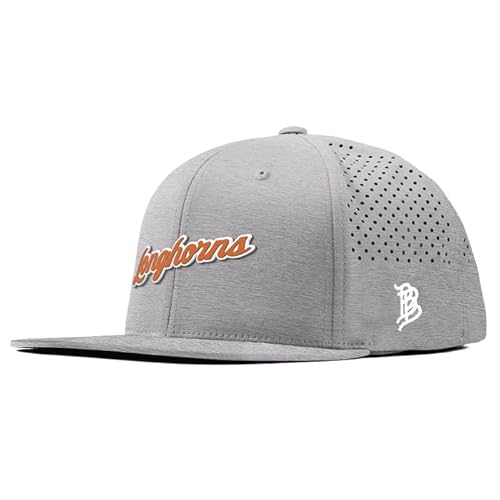 Branded Bills Officially Licensed x Texas Longhorns Heather Grey Flat Performance Texas Longhorn Script