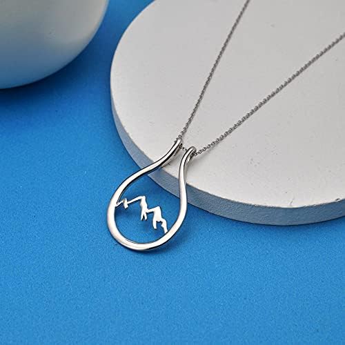HARMONY BOLA Mountain Ring Holder Necklace Wedding And Engagement Ring Keeper Necklace Gift for Wife Women Mother Daughter