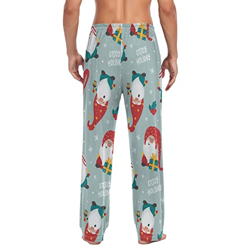 Cartoon Christmas Gnomes Pajama Pants Snowflake Lounge Sleepwear PJs Men's Pajama Bottoms Casual Sleep Pants L2