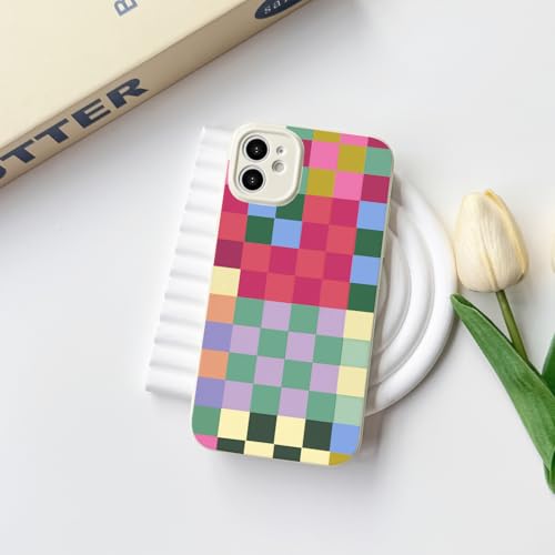 NITITOP Compatible with iPhone 11 Case Cute Aesthetic Checkerboard Checkered Pattern for Women Girl Trendy Slim Fit TPU Silicone Shockproof Full Camera Protection Cover - Colored by NITITOP - Image 2