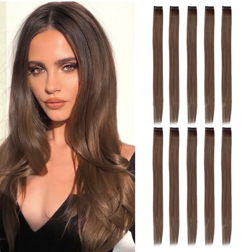 FDEETY 10PCS Clip in Echthaar Extensions