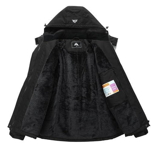 Image of MOERDENG Women's Waterproof Ski Jacket Warm Winter Coat Hooded Snowboarding Jacket Snow Coat