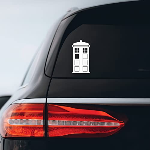 Dw Police Box Sticker Decal Notebook Car Laptop 2" X 5" (White) #TOP10