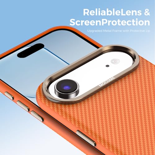 Coque magnétique iPhone Air orange antichoc en carbone - 3