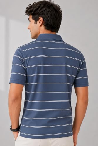 Image of SANE ORIGINALS Half Sleeve Polo T-Shirt for Men with Pocket || Stripe Collar and Pocket T-Shirt for Men Half Sleeves