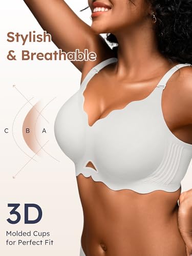 Image of Seamless Jelly Bras for Women - Wireless Gel Bra No Underwire with Support Full Coverage Comfort T-Shirt Bralette