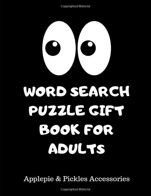 Word Search Puzzle Gift Book for Adults: Word Searches Puzzle Book Gift Idea for Adults (Seniors, Women, Men) & Kids in Large Print|Funny Black Cover
