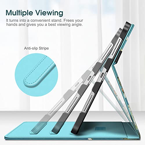 Fintie Case for iPad (A16) 11th Generation 11 Inch (2025), iPad 10th Generation 10.9 Inch (2022), Multi-Angle Viewing Protective Stand Cover with Pencil Holder & Pocket, Blossom - Image 6
