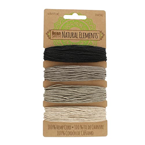Cordon chanvre 100% naturel 1mm onyx d'une résistance supérieure 9,1kg