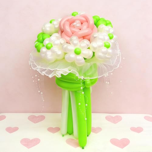 Image of 260 Light Green Long Balloons for Balloon Garland Thickening Skinny Latex Twisting Animals Modeling Christmas Birthday Wedding Party Festival Decorations 100pcs
