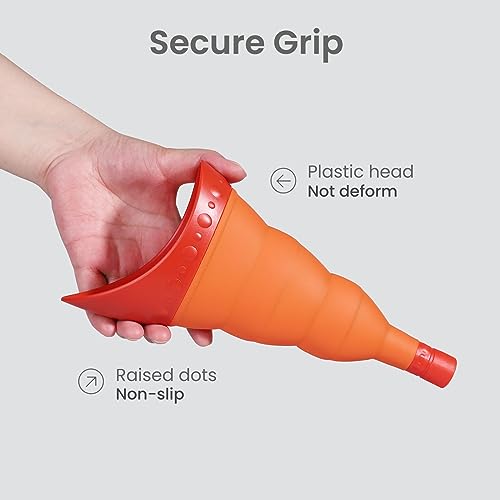TRIPTIPS Pee Conch Foldable Female Urinal Device Portable Urinal for Women She Pee Cup for Women, Pee Funnel for Women Travel Stand to Pee Womens Urinal Funnel with Tube Case (E-Orange)