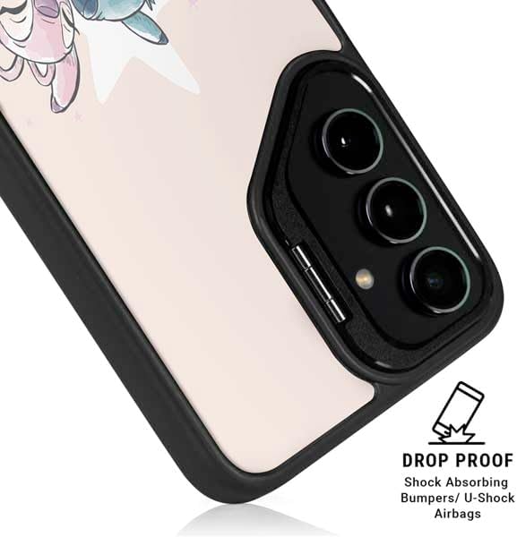 Skinit Kickstand Phone Case Compatible with Galaxy S25 Ultra - Officially Licensed Disney Lilo and Stitch Stitch and Angel Design