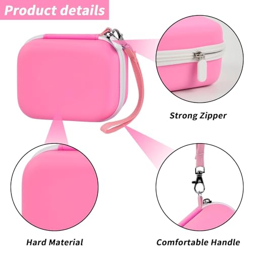Image of Sticker Printer Case for Anycash /for ETIKEZ PM290C / for Nelko PM230 / for Memoking T02 / for Phomemo M02 / T02 / Q30S Mini Photo Printer. Holder for Label Maker, Thermal Paper, USB Cable (Box Only)-Pink